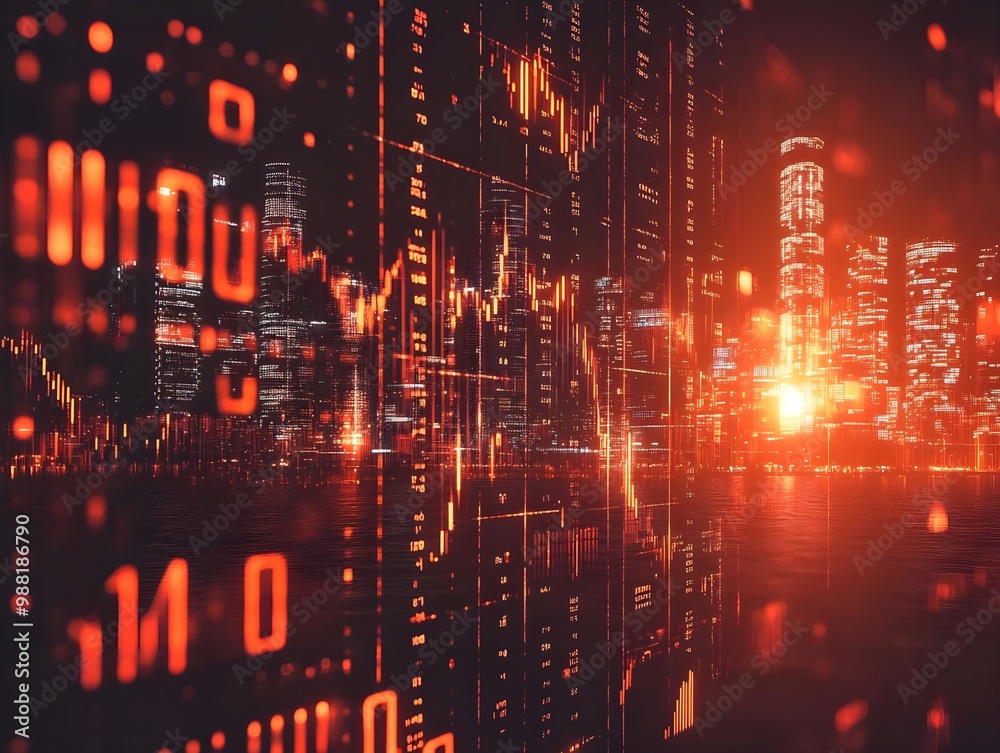 Fototapeta premium Digital stock market data visualization.
