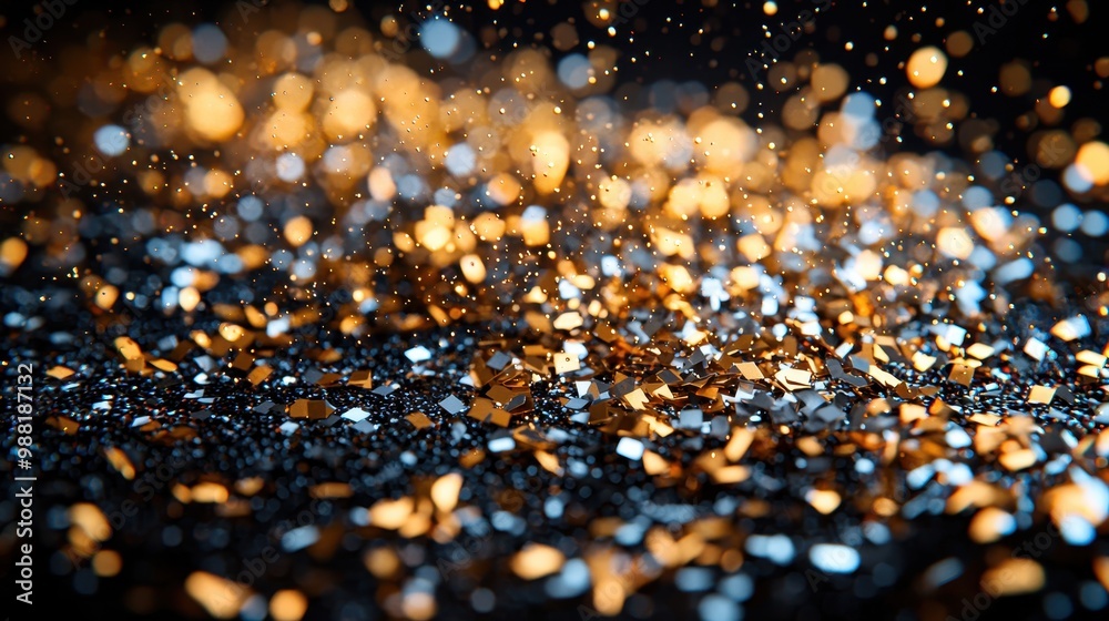 Abstract Gold and Silver Glitter Bokeh Background Abstract Gold and Silver Glitter Bokeh Background