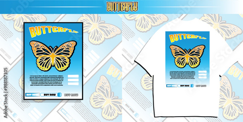 BUTTERFLY typography t-shirt design, motivational typography t-shirt design, inspirational quotes t-shirt design, streetwear t-shirt design