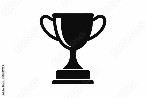 Trophy cup icon, victory cup vector, trophy silhouette