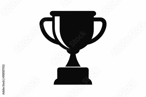 Trophy Cup Icon, Trophy Cup Silhouette, Vector Illustration