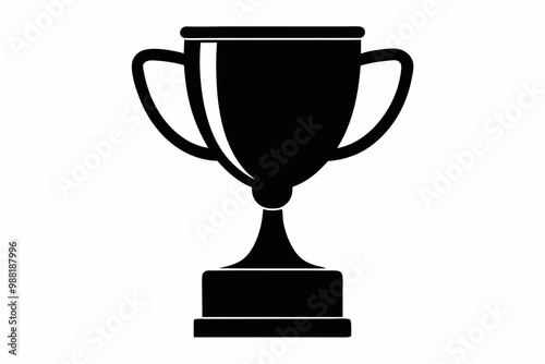 Trophy Cup Icon, Trophy Cup Silhouette, Vector Illustration