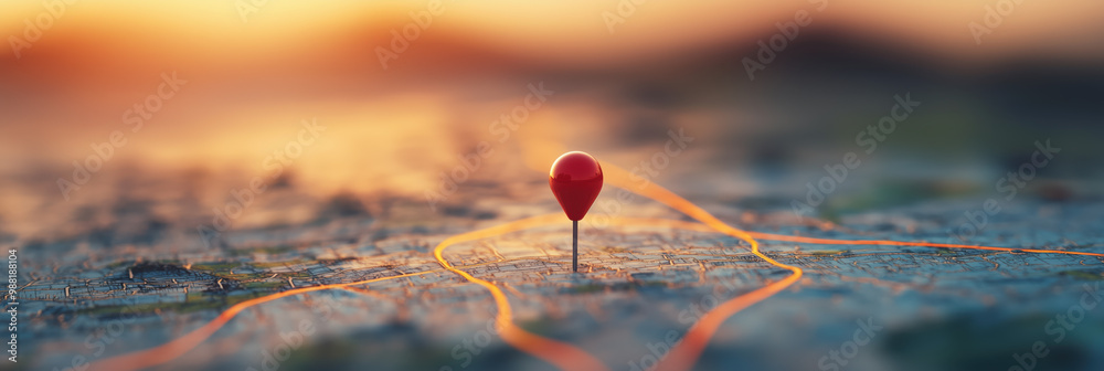red pin on map indicates destination, symbolizing travel and adventure red pin on map indicates destination, symbolizing travel and adventure
