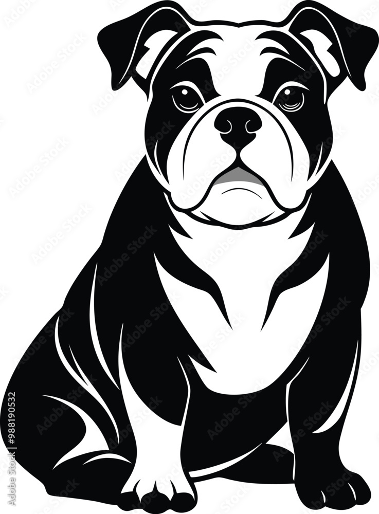 Classic Bulldog Silhouette: Bold and Majestic Classic Bulldog Silhouette: Bold and Majestic