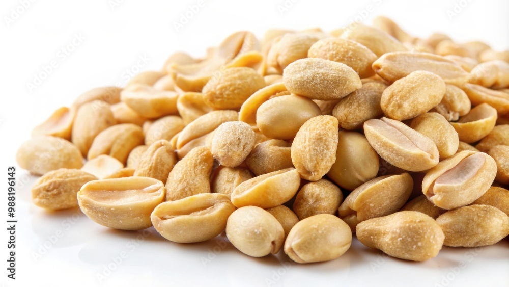 Close-up of peeled peanuts with a white background, peanuts, food, snack, nutshell, healthy, natural, vegetarian, raw Close-up of peeled peanuts with a white background, peanuts, food, snack, nutshell, healthy, natural, vegetarian, raw
