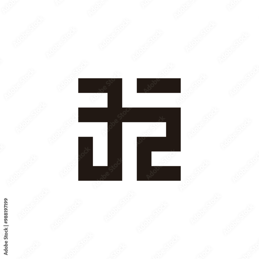 Number 32 square connect geometric symbol simple logo vector Number 32 square connect geometric symbol simple logo vector