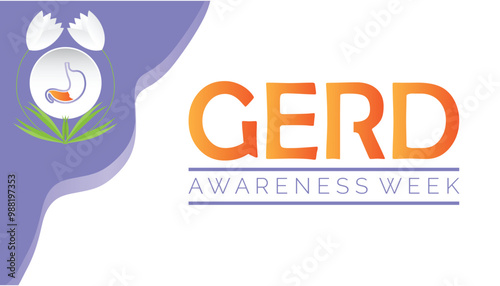 GERD Awareness week is observed every year on November. Medical Healthcare Awareness concept. background, placard, banner template Vector illustration design.