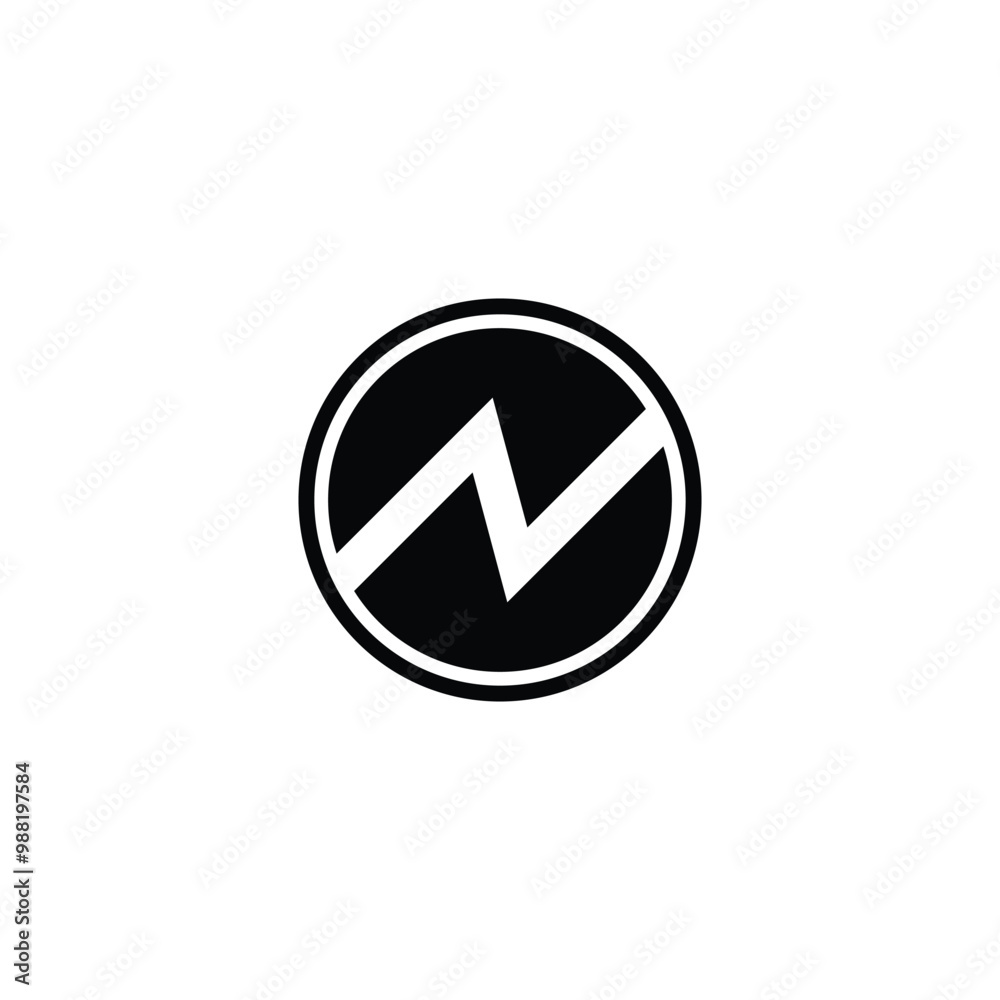 Letter N circle, techno geometric symbol simple logo vector Letter N circle, techno geometric symbol simple logo vector