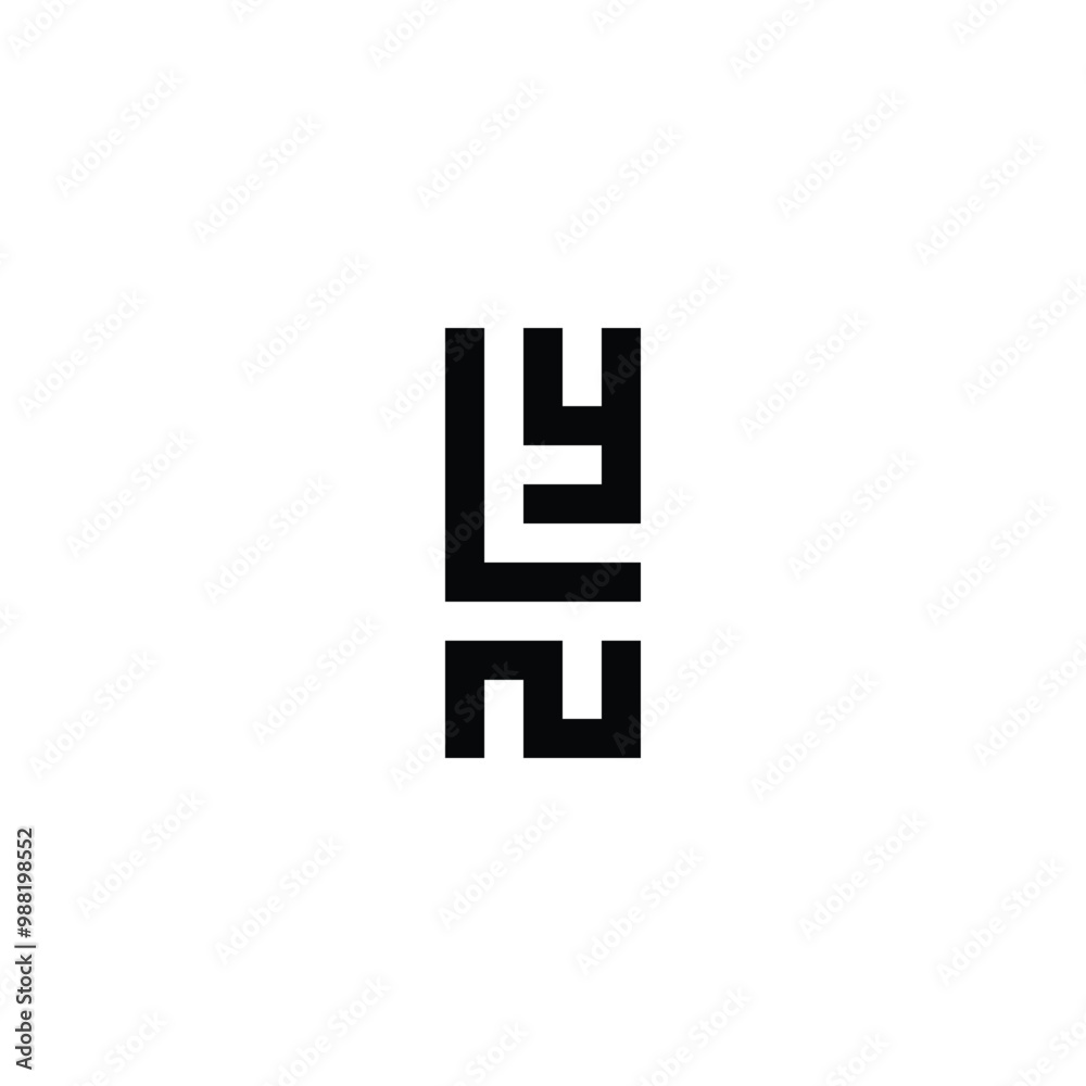 Letter L, t, y and N square geometric symbol simple logo vector Letter L, t, y and N square geometric symbol simple logo vector