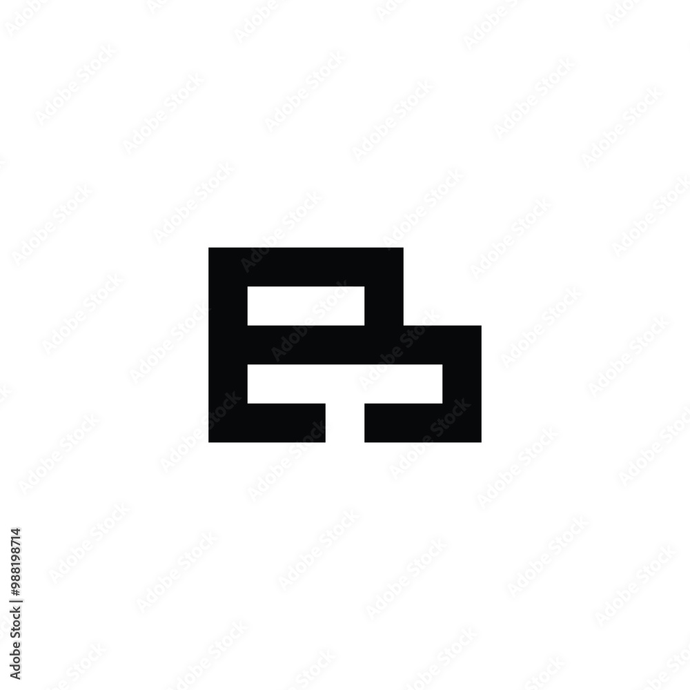 Letter B T square geometric symbol simple logo vector Letter B T square geometric symbol simple logo vector