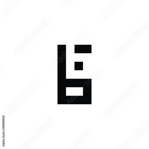 Letter b, b square geometric symbol simple logo vector