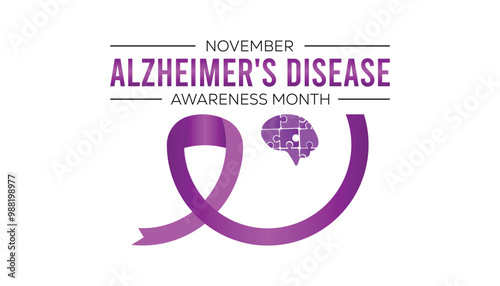 National Alzheimer's disease awareness month is observed every year on November. Medical Healthcare Awareness concept. background, placard, banner template Vector illustration design.