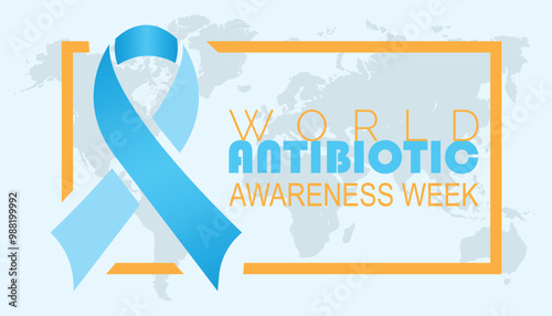 World Antibiotic awareness week is observed every year on November. Medical Healthcare Awareness concept. background, placard, banner template Vector illustration design.