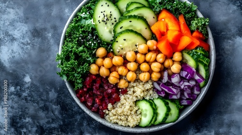 Healthy salad bowl with assorted vegetables