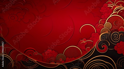 Chinese traditional Background design with abstract pattern in red Background Chinese red textured pattern