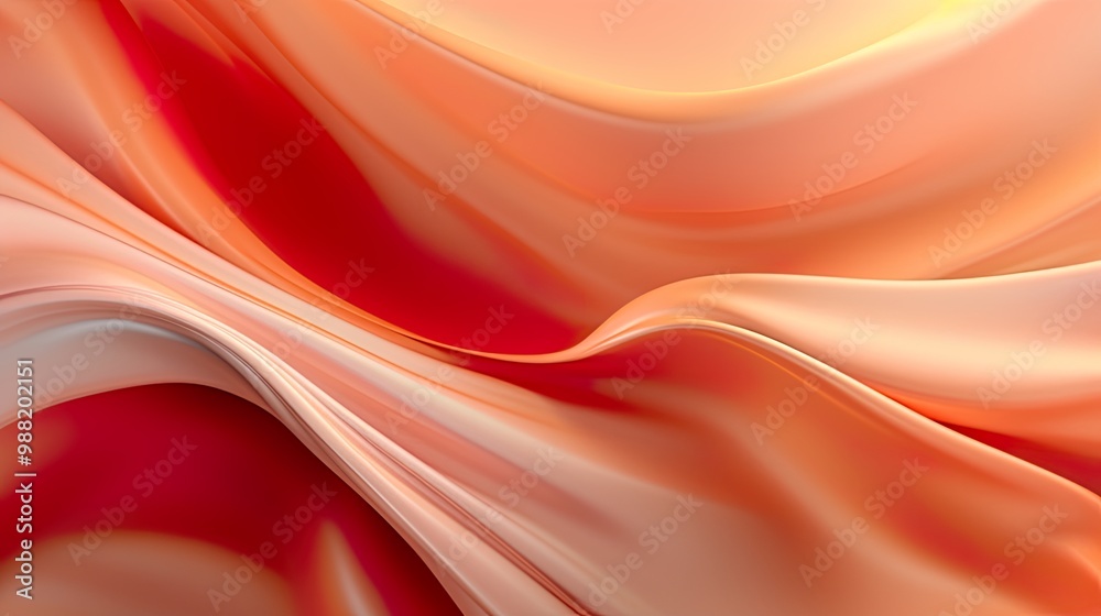 Naklejka premium Abstract soft waves Beautiful Abstract 3D Background with Smooth Silky Shapes soft forms ..