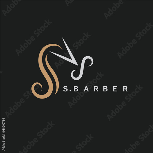 s letter arrow hair cut logo icon vector concept design