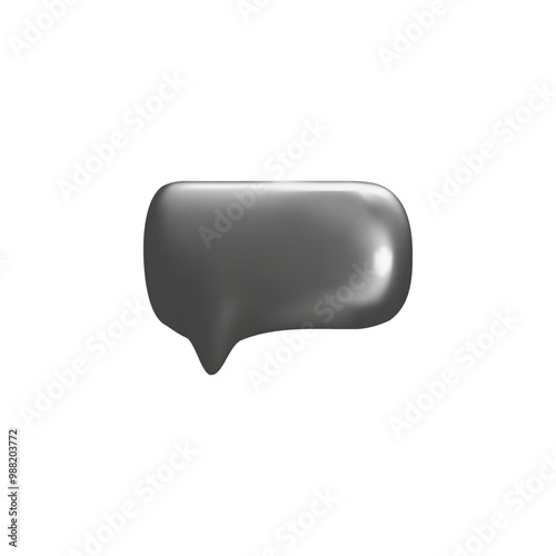 Doodle Line. Vector 3D illustration shows empty dialog box in chrome style.