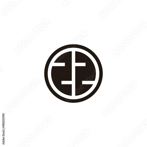 Number 22 circle geometric symbol simple logo vector