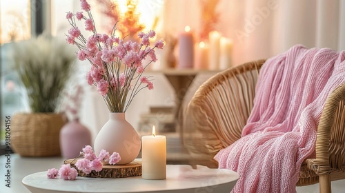 Calming Pink Gradient with Breast Cancer Awareness Emblem