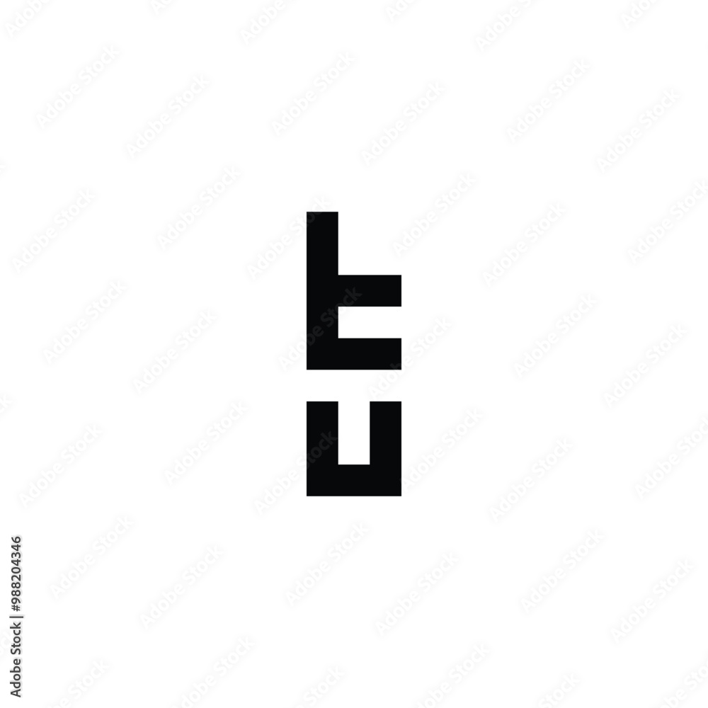 Letter t, T and u square geometric symbol simple logo vector Letter t, T and u square geometric symbol simple logo vector