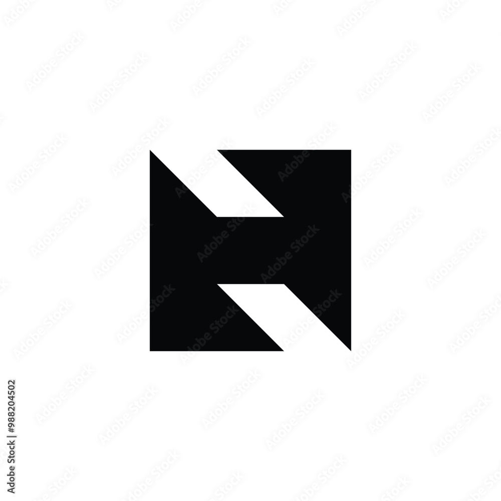 Letter NH HN N H square geometric symbol simple logo vector Letter NH HN N H square geometric symbol simple logo vector