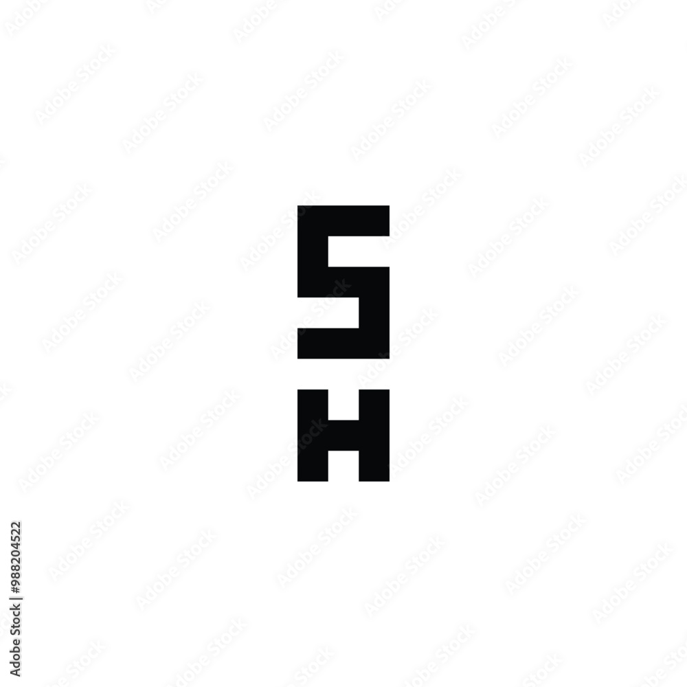 Letter S, T and H square geometric symbol simple logo vector Letter S, T and H square geometric symbol simple logo vector