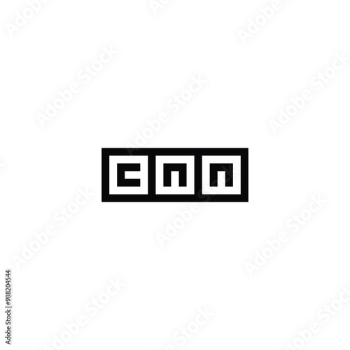 Letter c n n square geometric symbol simple logo vector