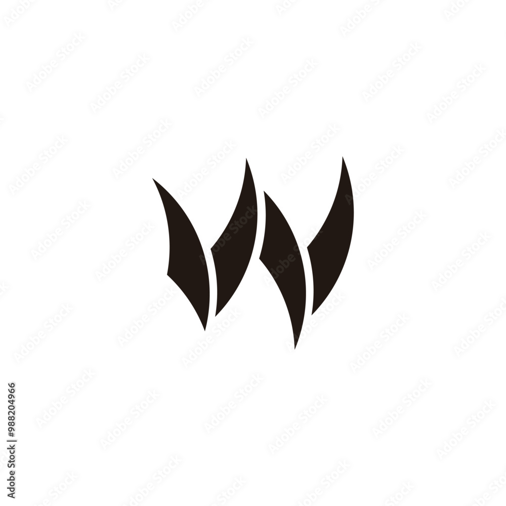 Letter w knifes geometric symbol simple logo vector Letter w knifes geometric symbol simple logo vector