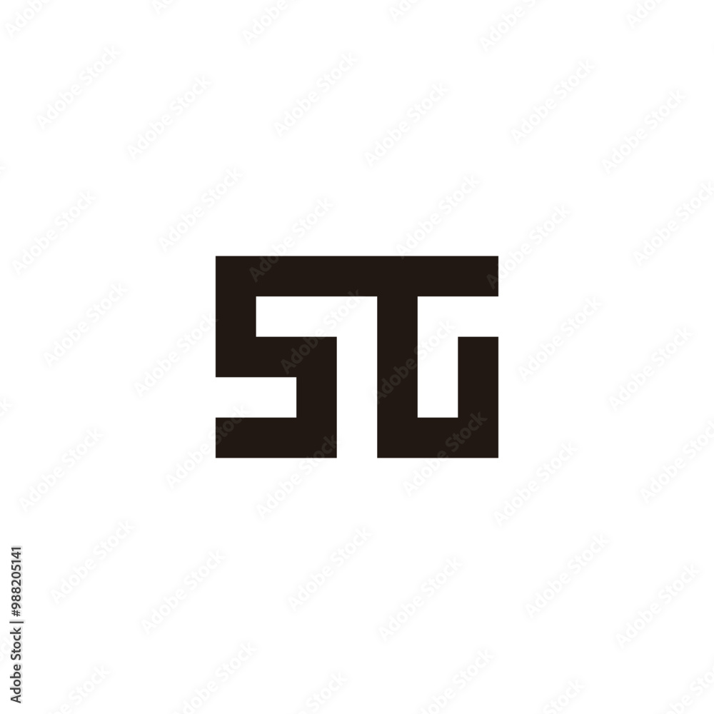 Fototapeta premium Letter S G r square geometric symbol simple logo vector