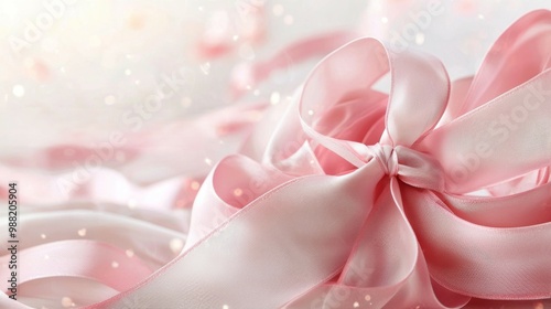 Pink and White Ribbon Background with Inspirational Quote