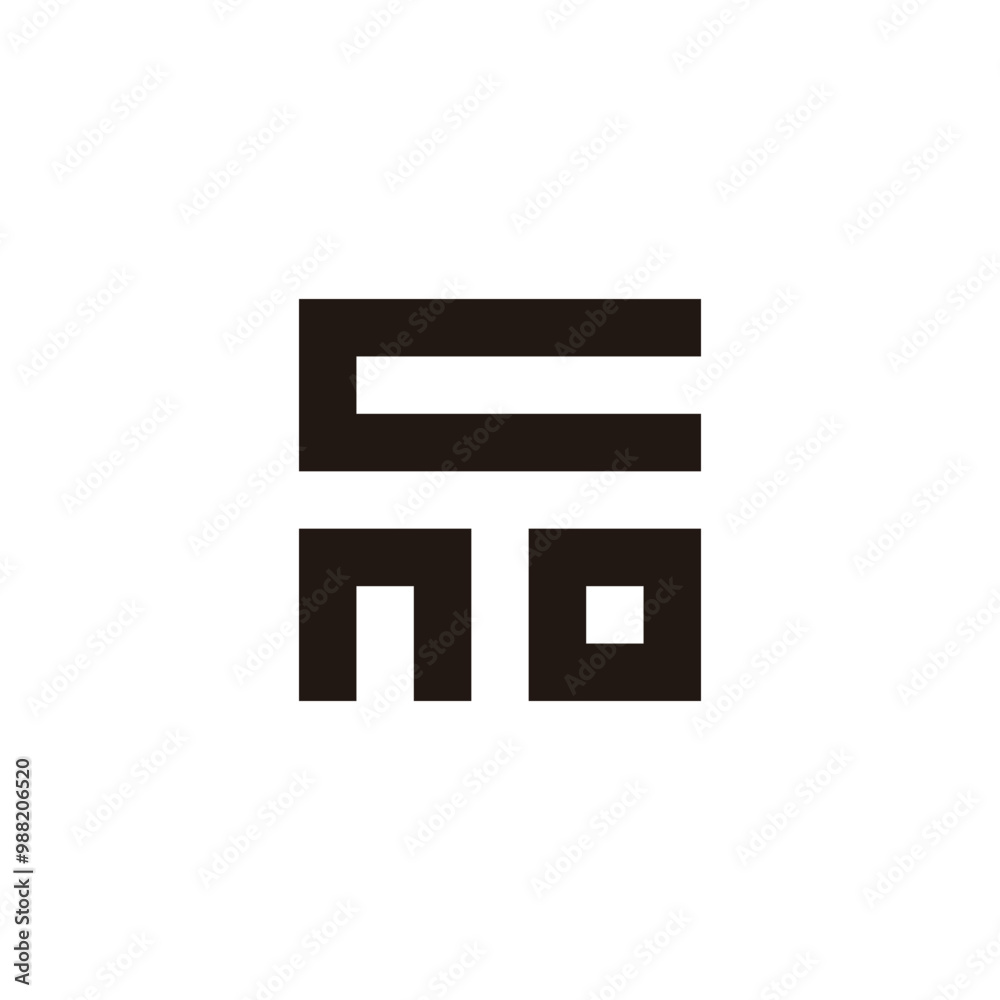Letter c, n and o square geometric symbol simple logo vector Letter c, n and o square geometric symbol simple logo vector