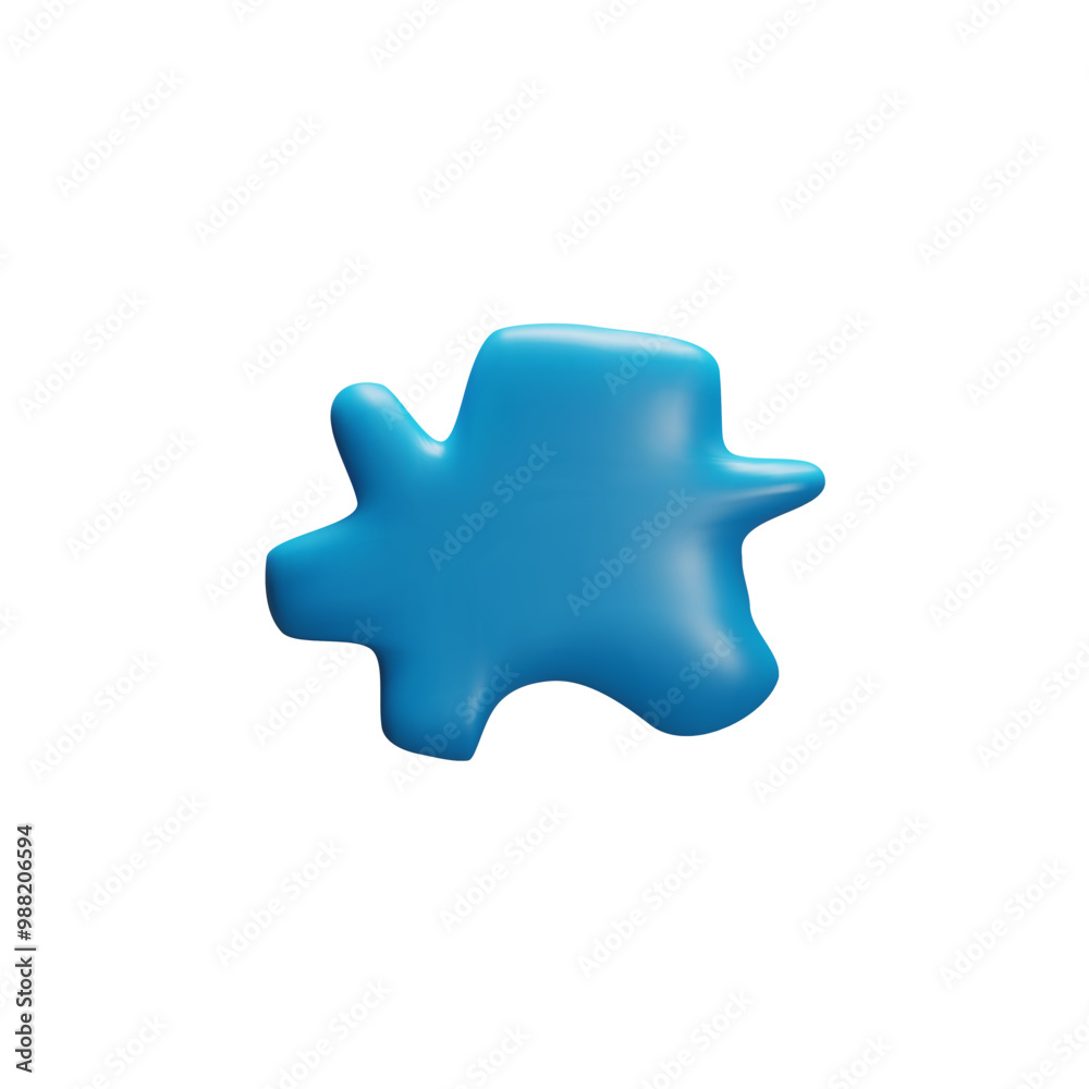 Vector 3D illustration of an abstract cartoon figure in blue on an isolated background. Vector 3D illustration of an abstract cartoon figure in blue on an isolated background.