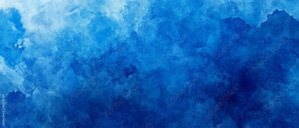 Abstract Gradient Deep Blue Watercolor Background with Fluid Grunge Texture Abstract Gradient Deep Blue Watercolor Background with Fluid Grunge Texture