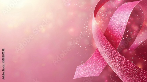 Breast Cancer Support : Pink Ribbon Design Background