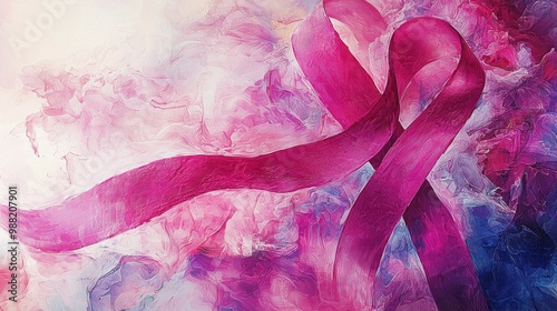 Abstract Pink Ribbons for Breast Cancer Awareness