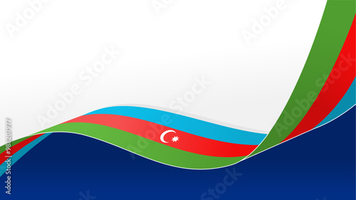 wavy azerbaijan flag vector background with copy space for text. azerbaijan national day photo