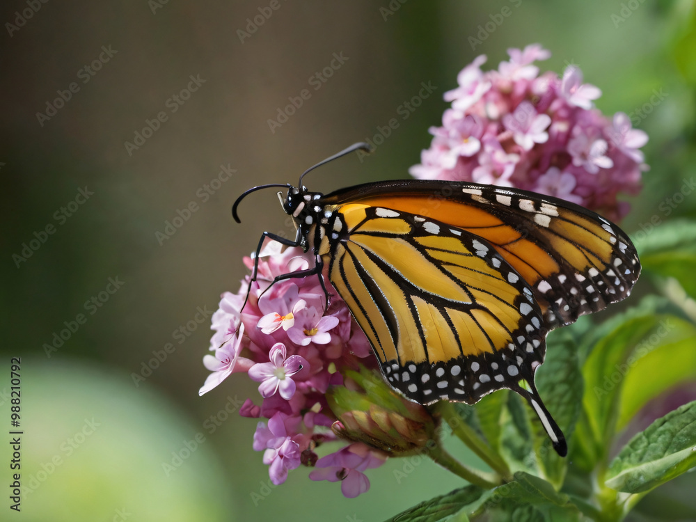 Naklejka premium butterfly sitting on flower