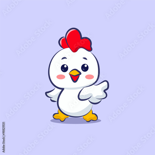 cute cartoon character hatched chicken with a wink vector design