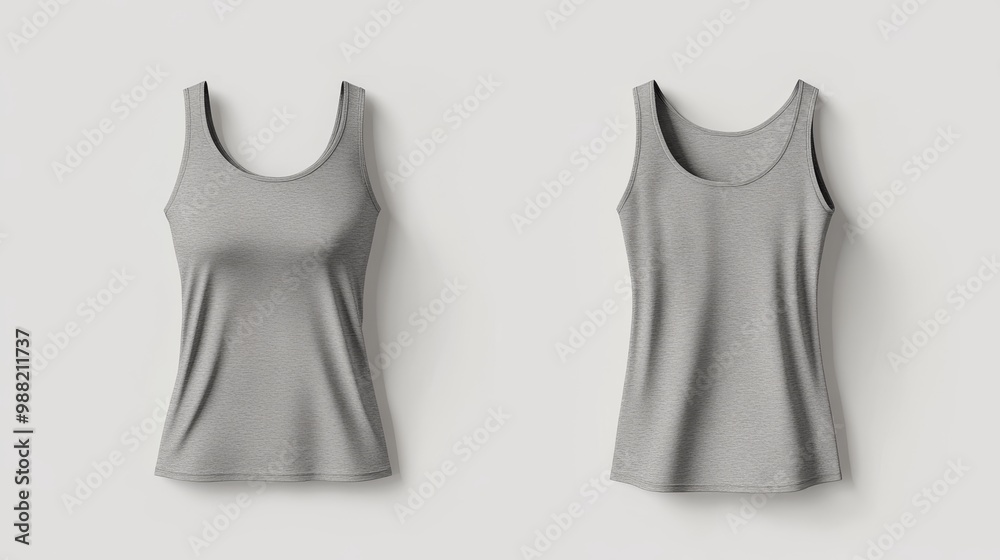 Gray women tank top mockup. Women tank top template Gray women tank top mockup. Women tank top template