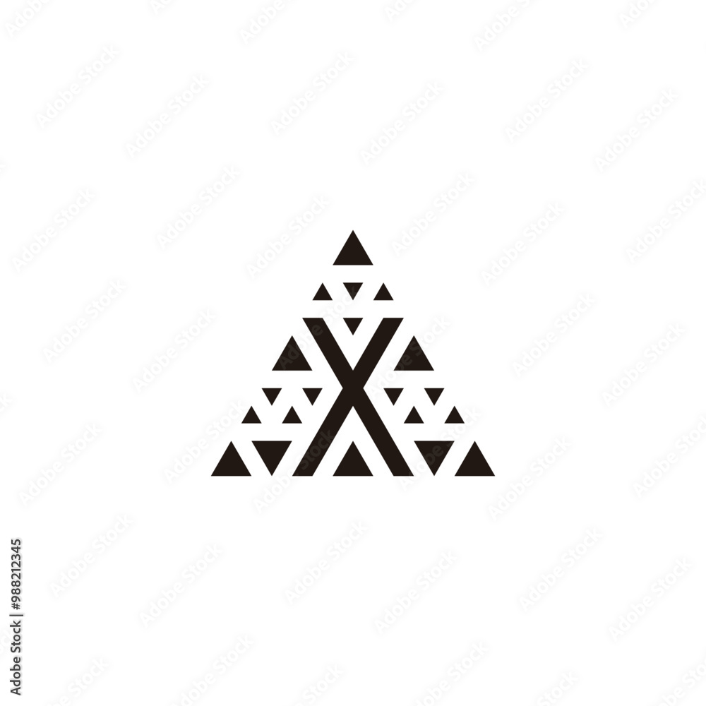 Letter X triangles geometric symbol simple logo vector Letter X triangles geometric symbol simple logo vector