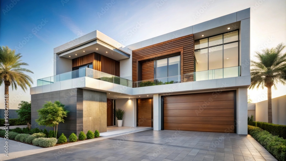 Sleek and stylish modern exterior of a Dubai house, Dubai, modern, exterior, architecture, design, luxury, contemporary