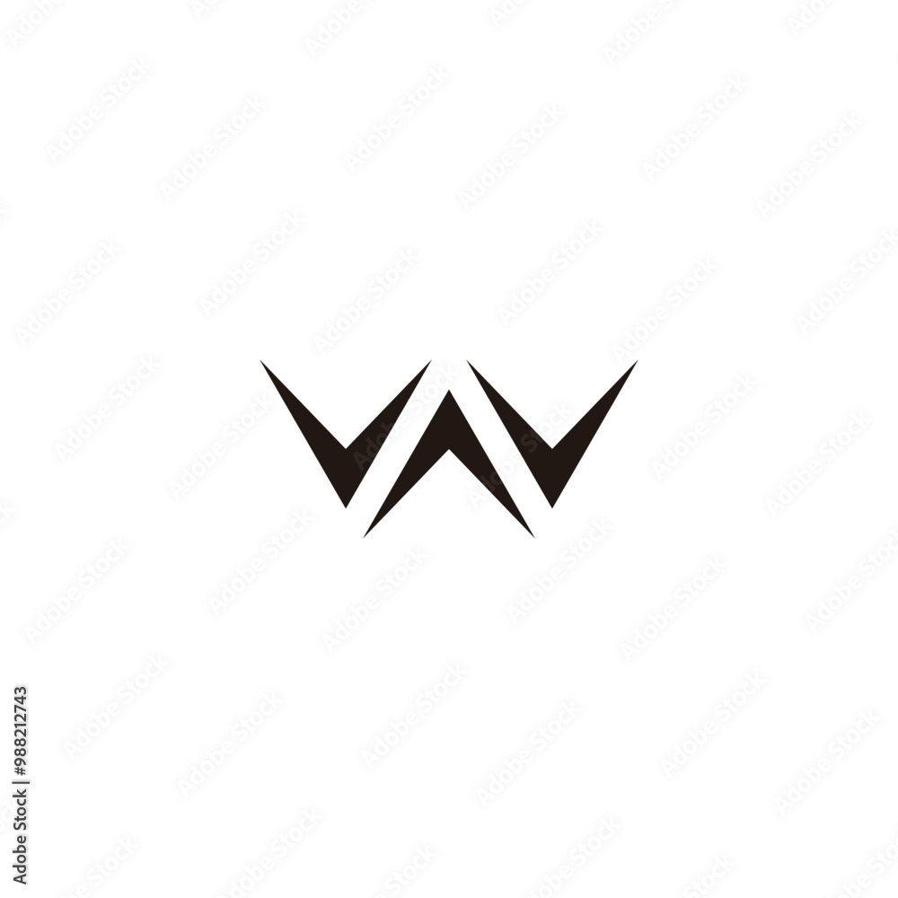 Letter W directions geometric symbol simple logo vector Letter W directions geometric symbol simple logo vector
