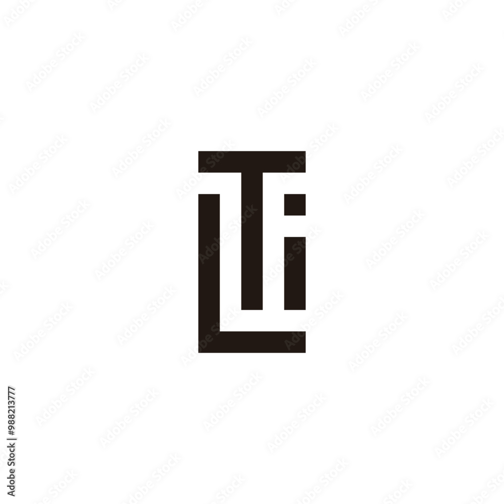 Letter L, T and i square geometric symbol simple logo vector Letter L, T and i square geometric symbol simple logo vector