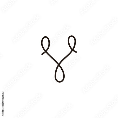Letter Y curve, line geometric symbol simple logo vector