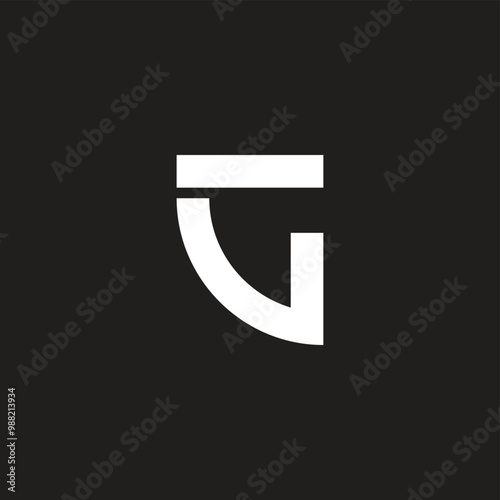 Letter v and G fold geometric symbol simple logo vector