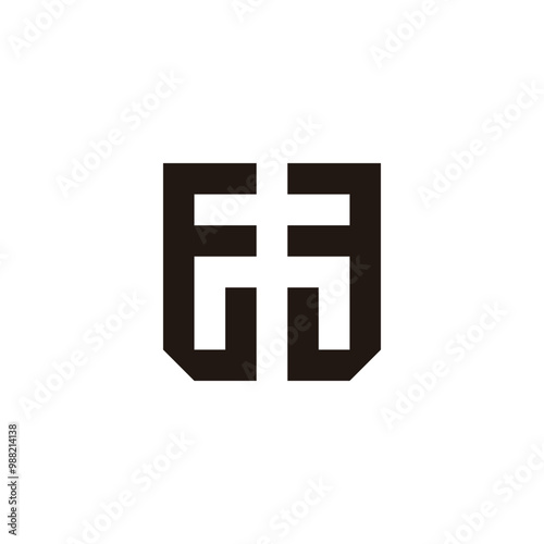 Letter E shield geometric symbol simple logo vector