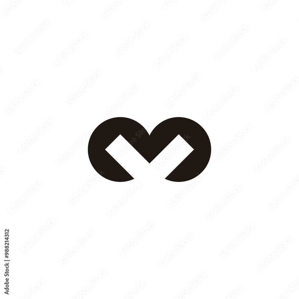 Letter m and v geometric symbol simple logo vector