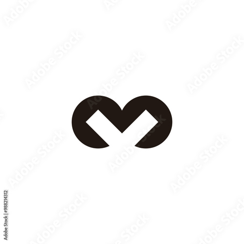 Letter m and v geometric symbol simple logo vector