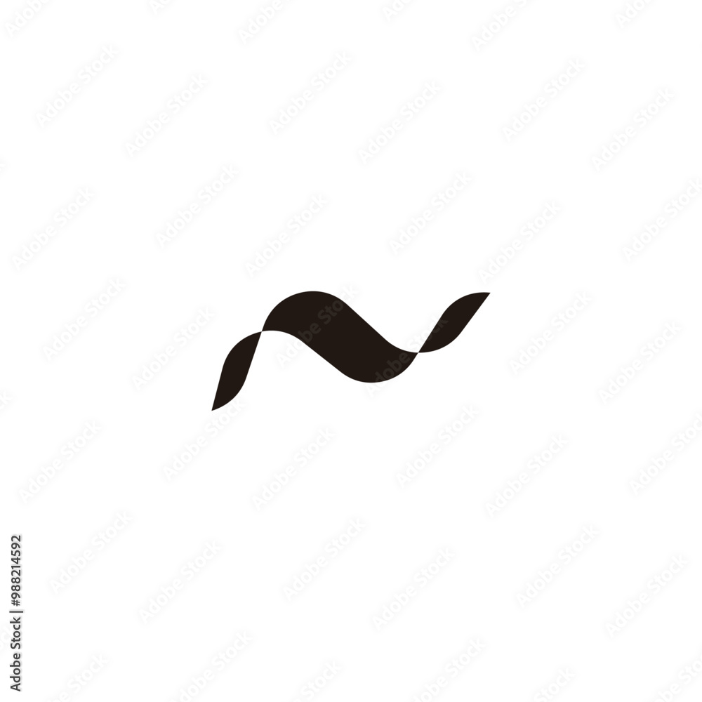 Obraz premium Letter N fold geometric symbol simple logo vector